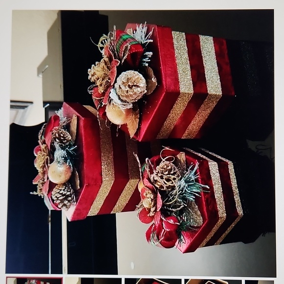 Beautiful Red & Gold ribbon holiday box set - Picture 1 of 6